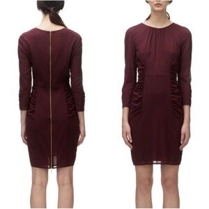 Whistles Izzey Bodycon Dress in Wine Sz. 4